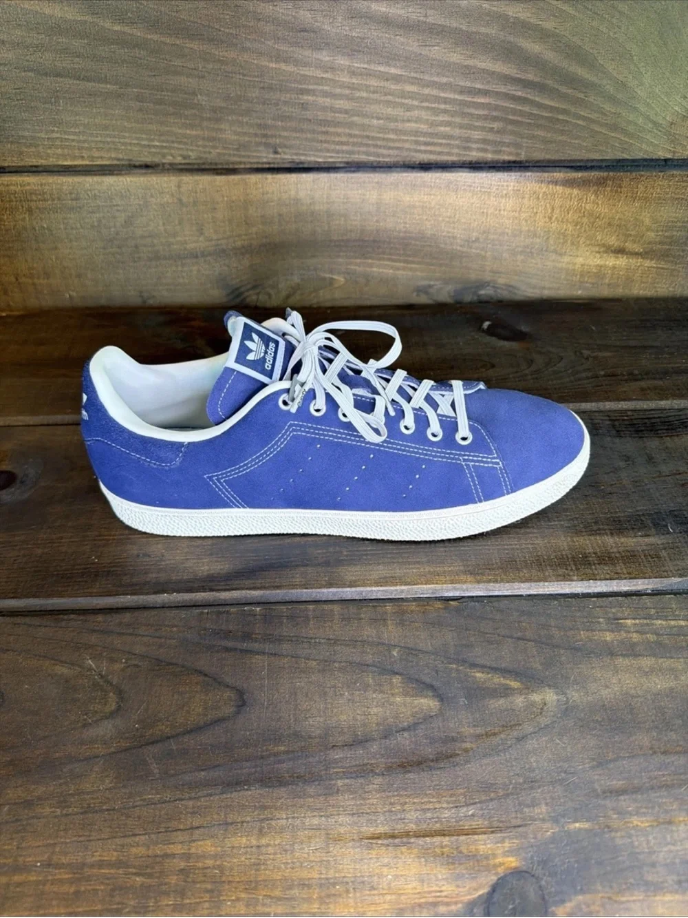Adidas Stan Smith CS Blue Suede Sneakers Shoes Men Size 14